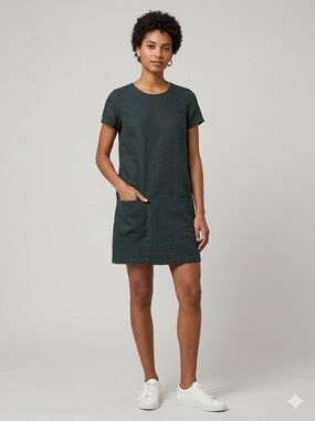 Sessùn Hubertus Linen-Blend Shift Dress | Size XS